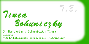 timea bohuniczky business card